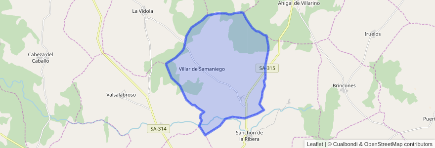 Mapa de ubicacion de Villar de Samaniego.