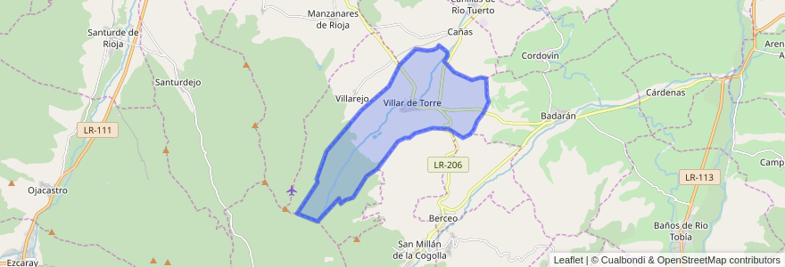 Mapa de ubicacion de Villar de Torre.