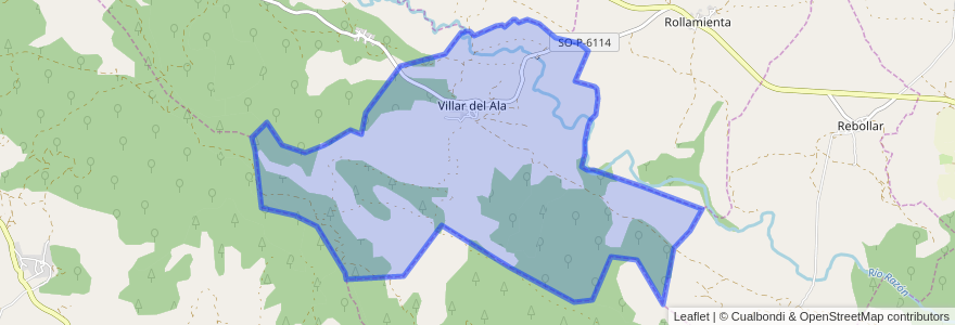 Mapa de ubicacion de Villar del Ala.