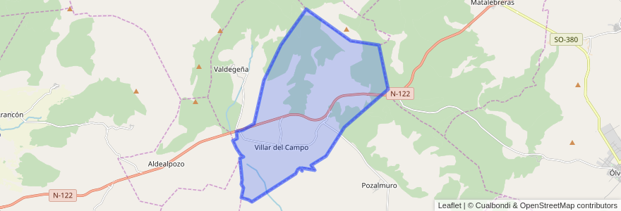 Mapa de ubicacion de Villar del Campo.