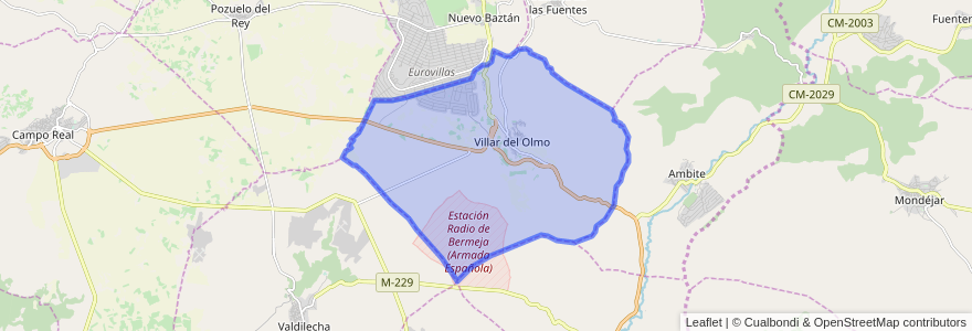 Mapa de ubicacion de Villar del Olmo.