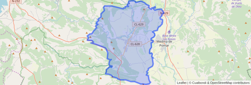 Mapa de ubicacion de Villarcayo de Merindad de Castilla la Vieja.