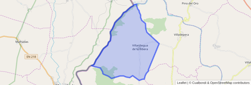 Mapa de ubicacion de Villardiegua de la Ribera.