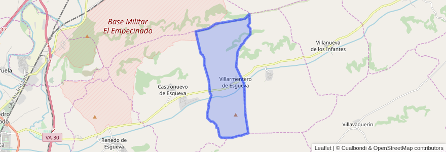 Mapa de ubicacion de Villarmentero de Esgueva.