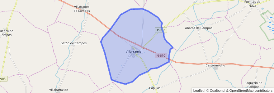 Mapa de ubicacion de Villarramiel.