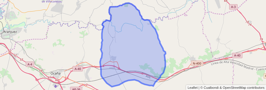 Mapa de ubicacion de Villarrubia de Santiago.