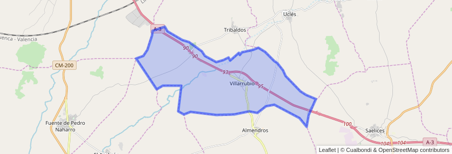 Mapa de ubicacion de Villarrubio.