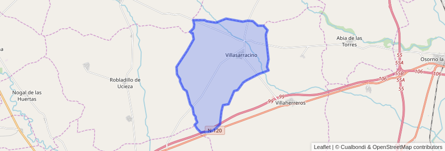 Mapa de ubicacion de Villasarracino.