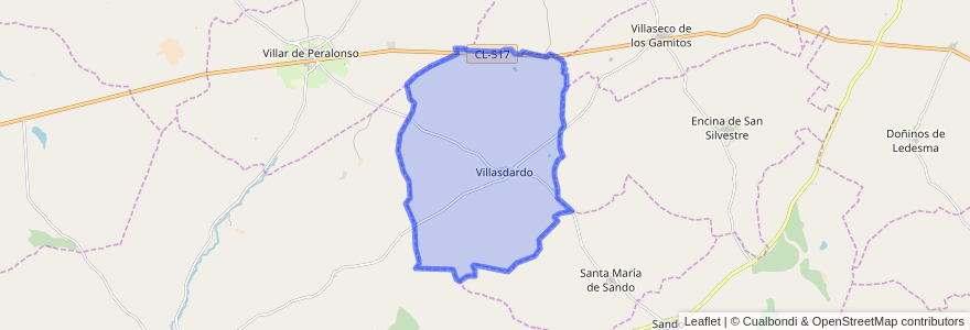 Mapa de ubicacion de Villasdardo.