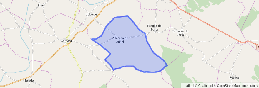 Mapa de ubicacion de Villaseca de Arciel.