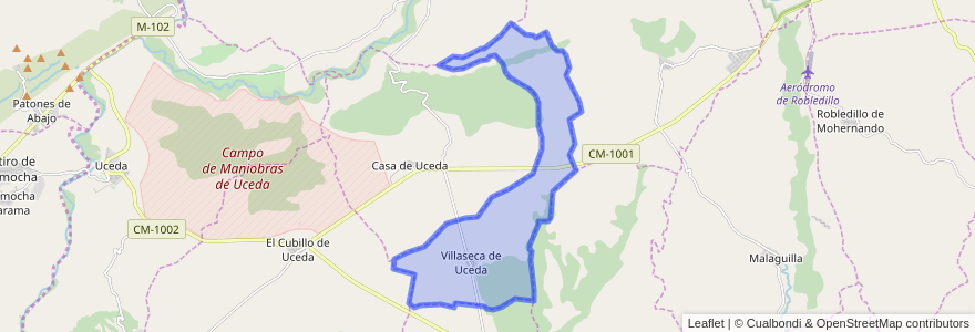 Mapa de ubicacion de Villaseca de Uceda.