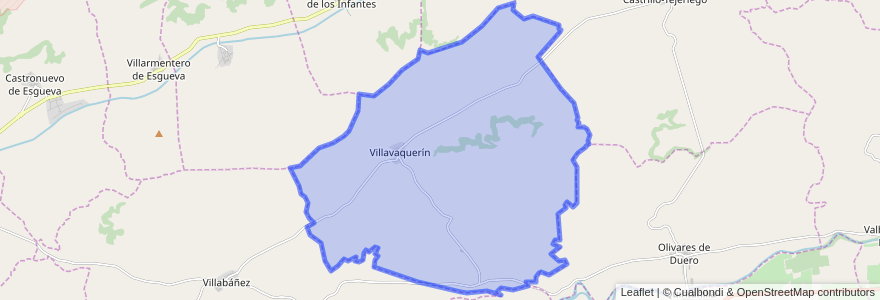 Mapa de ubicacion de Villavaquerín.