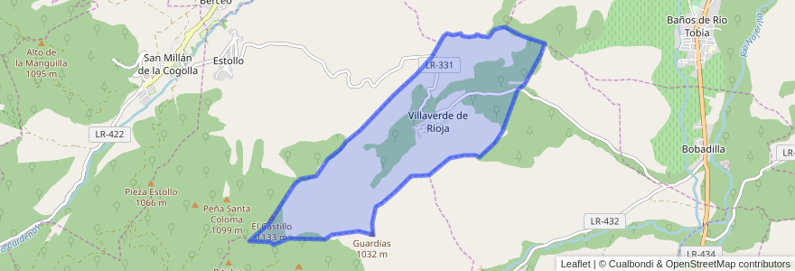 Mapa de ubicacion de Villaverde de Rioja.