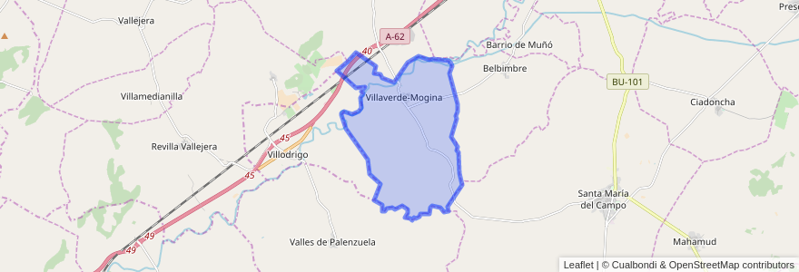 Mapa de ubicacion de Villaverde-Mogina.