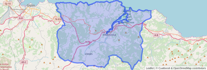 Mapa de ubicacion de Villaviciosa.