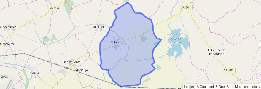 Mapa de ubicacion de Villoria.