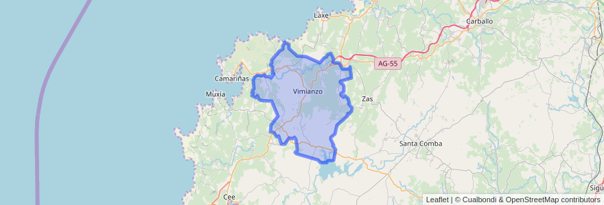 Mapa de ubicacion de Vimianzo.