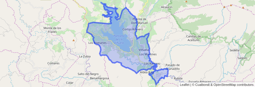 Mapa de ubicacion de Viñuela.