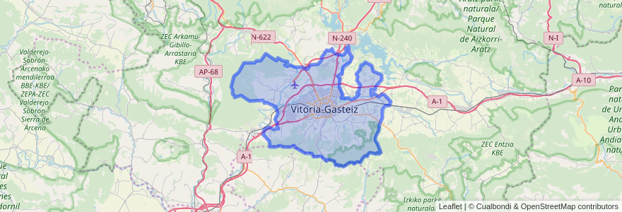 Mapa de ubicacion de Vitoria.