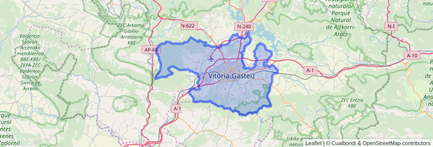 Mapa de ubicacion de Gasteizko kuadrilla/Cuadrilla de Vitoria.