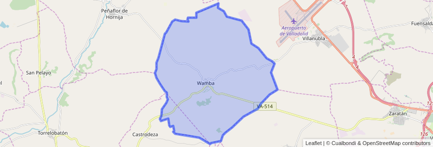 Mapa de ubicacion de Wamba.