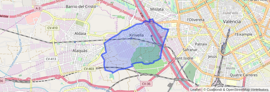 Mapa de ubicacion de Xirivella.