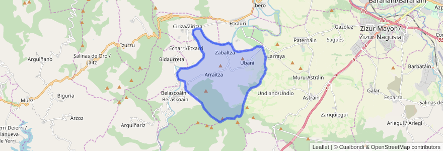 Mapa de ubicacion de Zabalza.