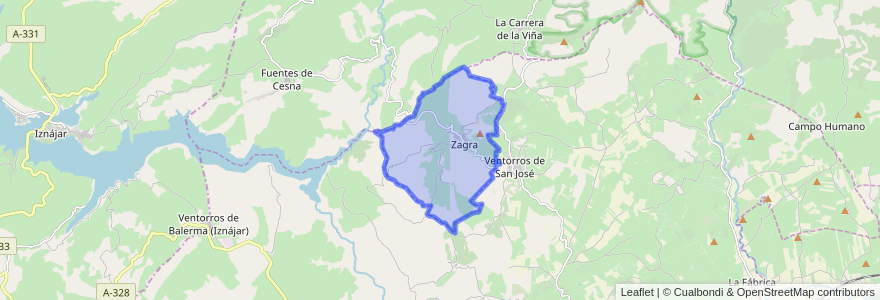 Mapa de ubicacion de Zagra.