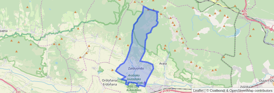 Mapa de ubicacion de Zalduondo.