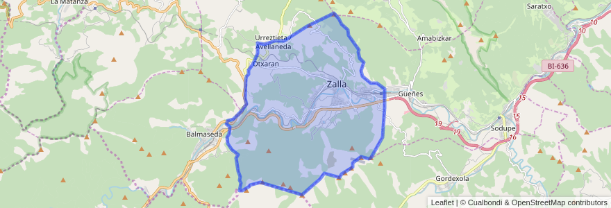 Mapa de ubicacion de Zalla.