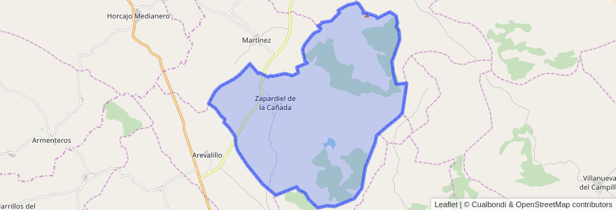 Mapa de ubicacion de Zapardiel de la Cañada.