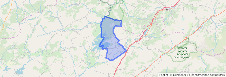 Mapa de ubicacion de Zarza de Granadilla.