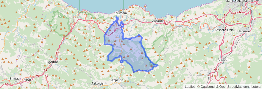 Mapa de ubicacion de Zestoa.