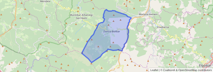 Mapa de ubicacion de Ziortza-Bolibar.