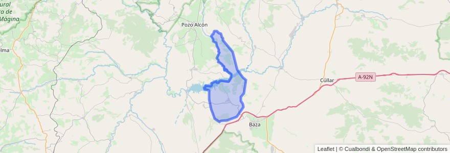 Mapa de ubicacion de Zújar.