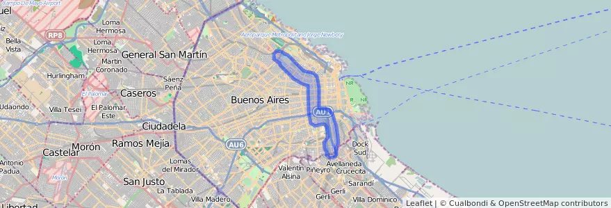 Couverture de la ligne 12 dans Ciudad Autónoma de Buenos Aires.