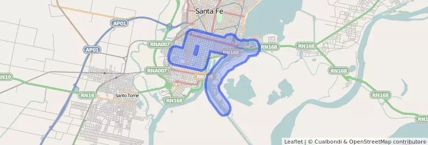 Liputan pengangkutan awam talian 13 dalam Santa Fe Capital.