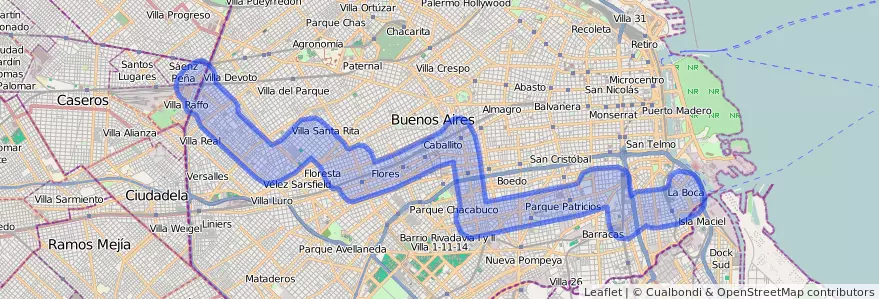 线路的公共交通覆盖 25 在 Ciudad Autónoma de Buenos Aires.