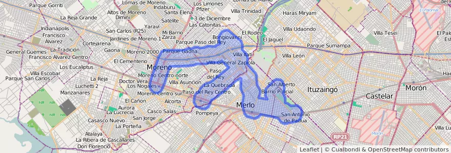 Couverture de la ligne 329 dans Province de Buenos Aires.