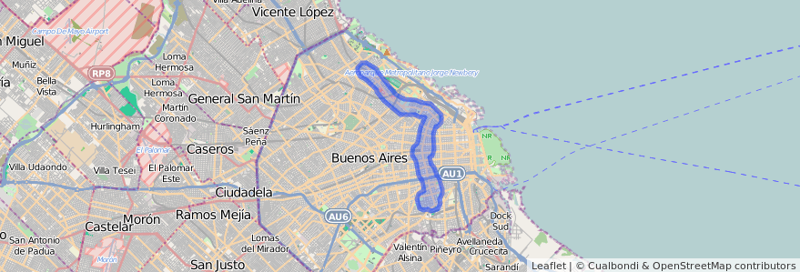 路線の公共交通カバレッジ 118 に Ciudad Autónoma de Buenos Aires.