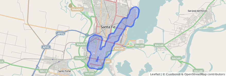 线路的公共交通覆盖 14 在 Santa Fe.