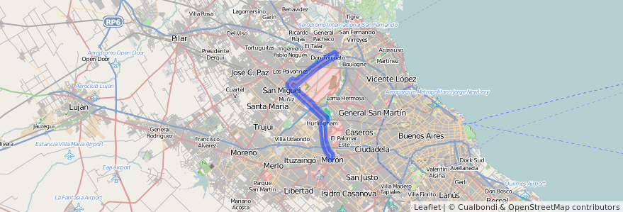 Liputan pengangkutan awam talian 244 dalam Buenos Aires.