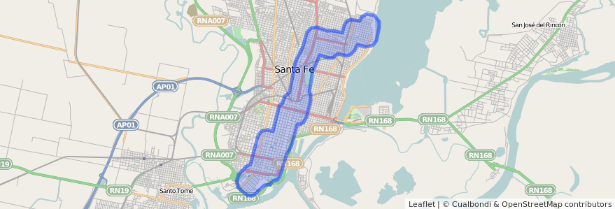 Cobertura de transporte público de la línea 4 en Santa Fe.