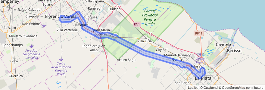 Copertura del trasporto pubblico della linea 414 a Provincia di Buenos Aires.