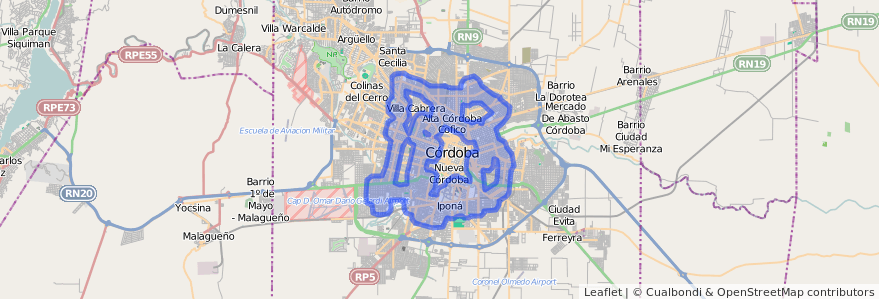 Liputan pengangkutan awam talian Circunvalacion dalam Córdoba.