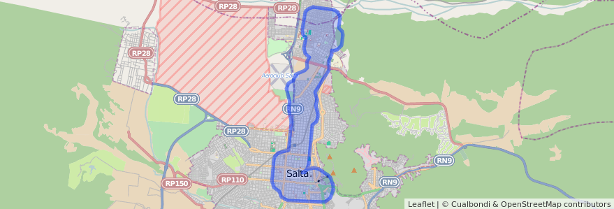 Hattın toplu taşıma kapsamı Corredor 7 - Salta.