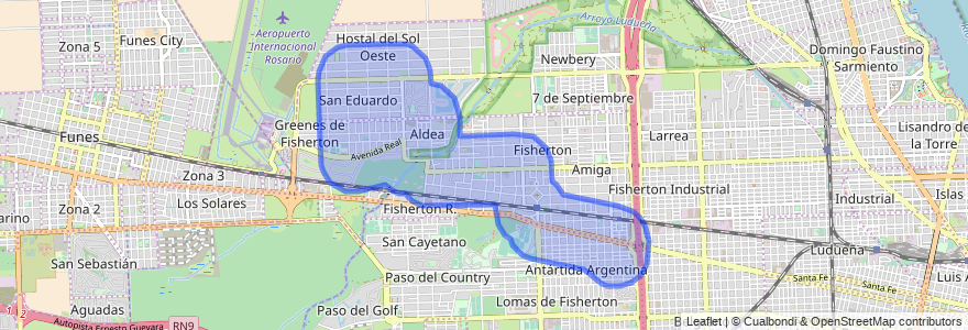 Copertura del trasporto pubblico della linea Enlace a Rosario.