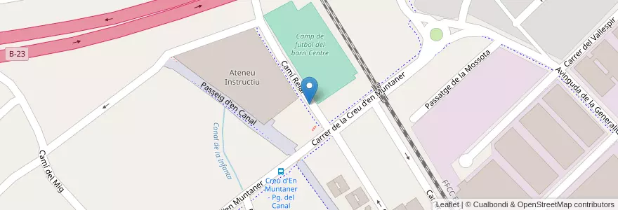 Mapa de ubicacion de 006 Camp de Futbol Barri Centre en España, Catalunya, Barcelona, Baix Llobregat, Sant Joan Despí.