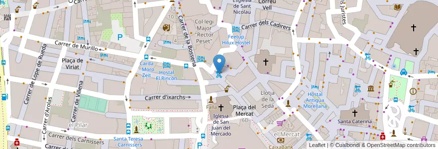 Mapa de ubicacion de 007 Plaça del Mercat - Taula de Canvis en スペイン, バレンシア州, València / Valencia, Comarca De València, València.