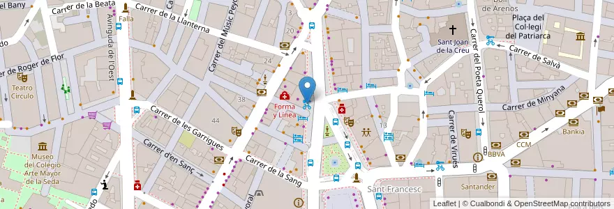 Mapa de ubicacion de 011 Plaça de l'Ajuntament - Cotanda en スペイン, バレンシア州, València / Valencia, Comarca De València, València.